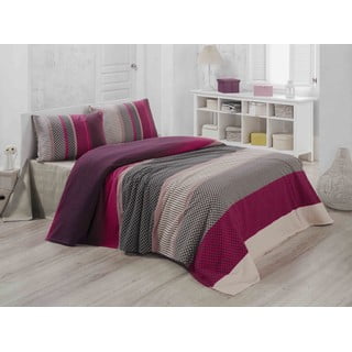 Pamučni pokrivač boje vina za bračni krevet Lotus, 200 x 230 cm