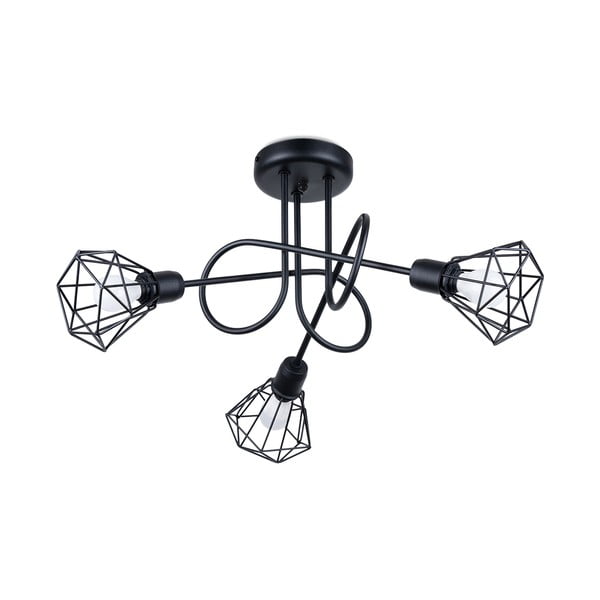 Crna stropna svjetiljka ø 10 cm Varpu – Nice Lamps