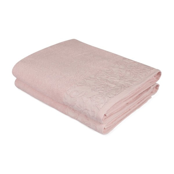 Set dva puderasto roza car ručnika, 150 x 90 cm