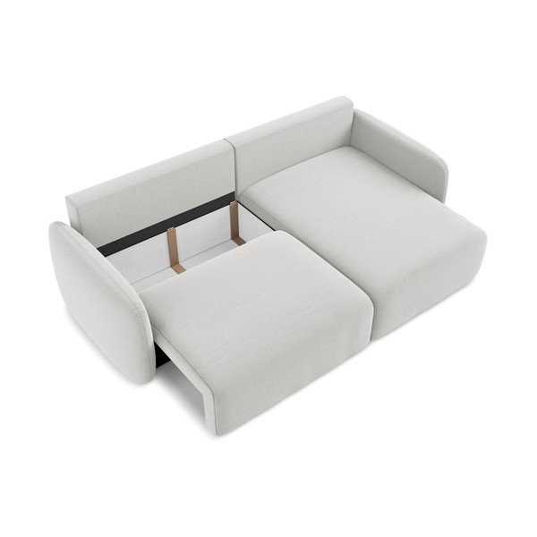 Svijetlo siva baršunasti sklopiva/s prostorom za odlaganje kutna garnitura (s desnim kutom/s ležaljkom) Kalena – Makamii-image-4