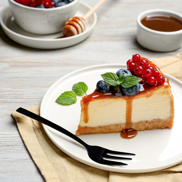 Crni set desertnih vilica 2 kom od nehrđajućeg čelika Black – Orion-image-1