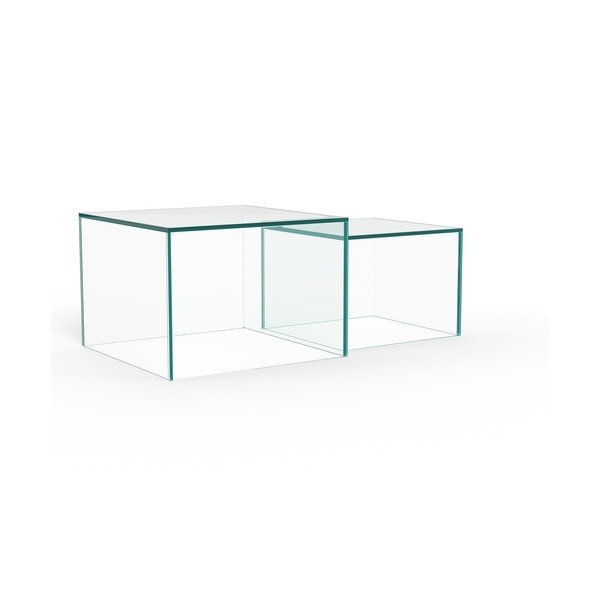 Stakleni stolići za kavu u setu 2 kom 50x50 cm Dice – Actona-image-4