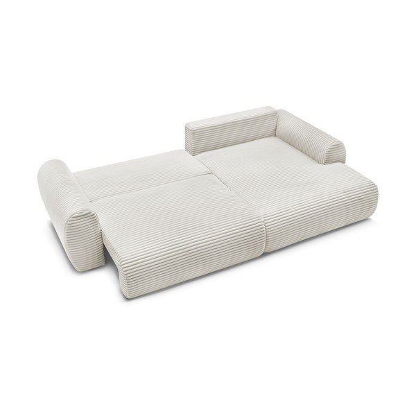 Krem sklopiva kutna garnitura od samta (s desnim kutom) Lucien – Bobochic Paris-image-4