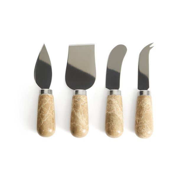 Noževi u setu 4 kom za sir od nehrđajućeg čelika Adoma – Kave Home