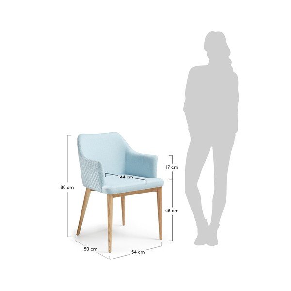 Svijetloplava stolica za blagovanje La Forma Danai-image-1