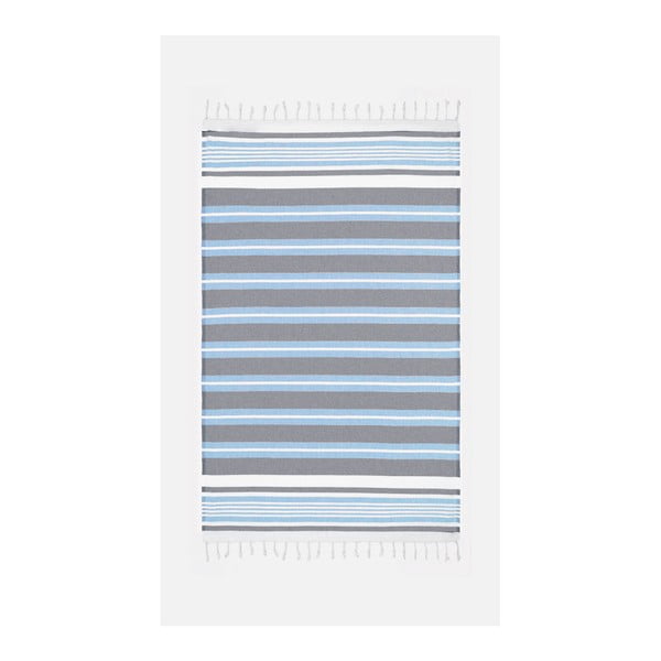 Plavo-sivi pamučni ručnik Kate Louise Cotton Collection Line Blue Grey, 100 x 180 cm