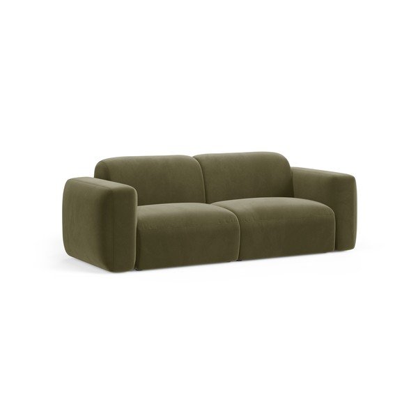 Kaki zelena baršunasti sofa 220 cm Strino – Cosmopolitan Design-image-1