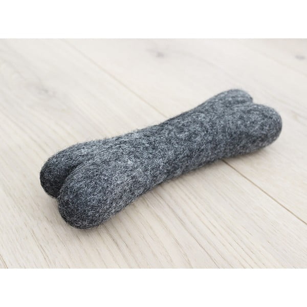 Antracit vunena igračka za životinje u obliku kosti Wooldot Pet Bones, dužina 22 cm