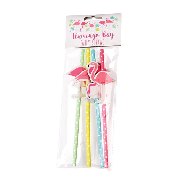 Set od 4 papirnate slamke Rex London Flamingo Bay