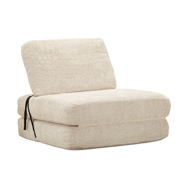 Bijela fotelja na rasklapanje od bouclé tkanine Faster – Mauro Ferretti