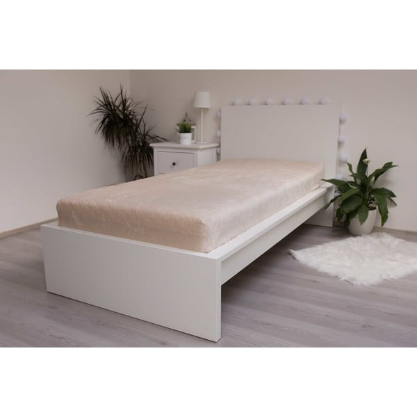 Krem plahta s gumom od mikroflanela 180x200 cm Basic – Jerry Fabrics-image-2