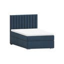 Tamno plavi tapecirani krevet s prostorom za pohranu s podnicom 90x200 cm Bunny – Ropez