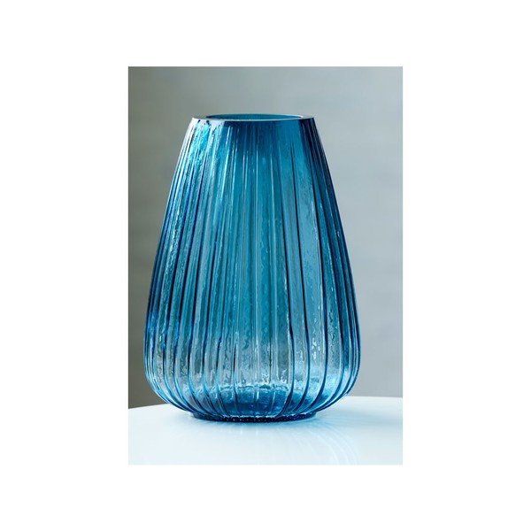 Plava staklena vaza Bitz Kusintha, visina 22 cm-image-4