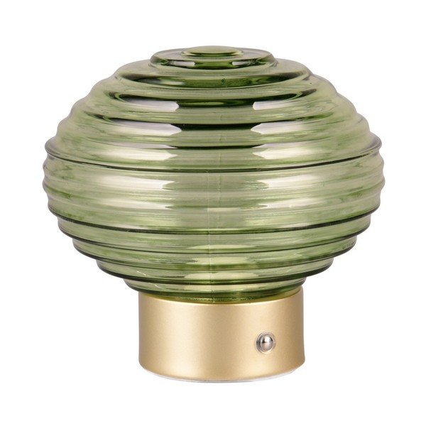 Zelena/u zlatnoj boji LED stolna lampa s mogućnosti zatamnjivanja sa staklenim sjenilom (visina 14,5 cm) Earl – Reality