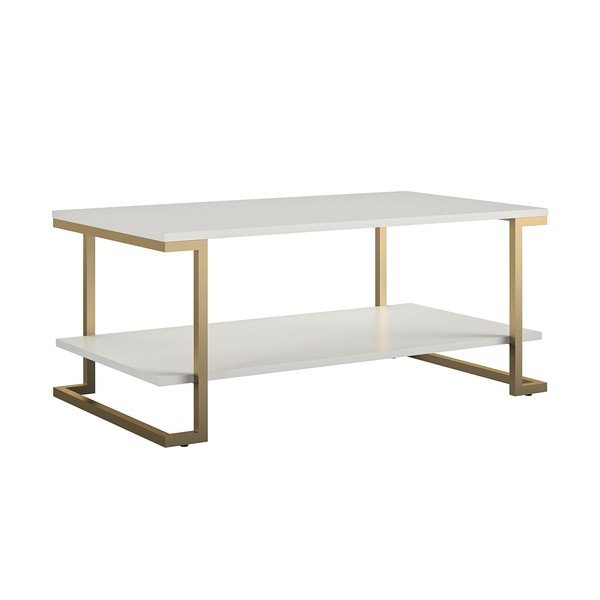 Stol za kavu u bijelo-zlatnoj boji CosmoLiving by Cosmopolitan Camila, 106 x 45 cm-image-1