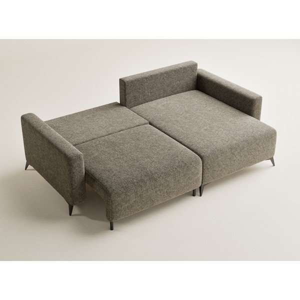 Smeđa sklopiva/s prostorom za odlaganje kutna garnitura od šenila (s desnim kutom/s ležaljkom) Leon – Maison de Rêve-image-3