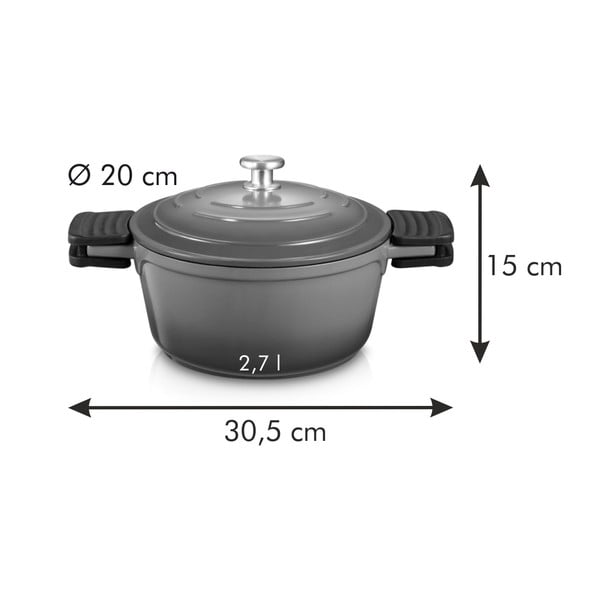 Lonac s poklopcem s neprianjajućom površinom za indukciju 2,7 l Bordeaux - Tescoma-image-3