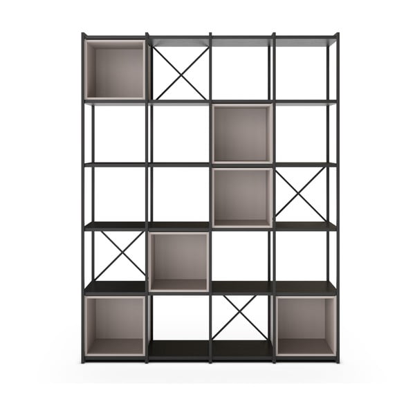 Crna/krem biblioteka 140x179 cm Anya – Marckeric