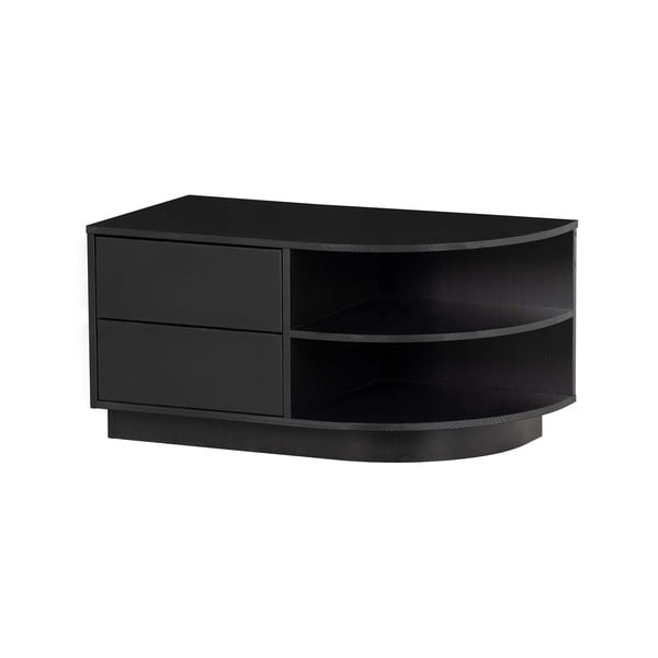 Crna modularna TV komoda od masivnog bora 78x40 cm Finca – WOOOD-image-2