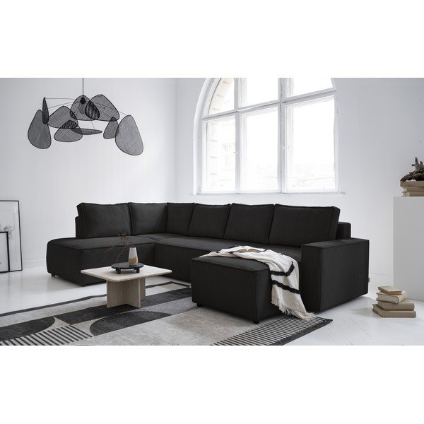 Antracitno siva sklopiva kutna garnitura od samta (s lijevim kutom/u obliku slova "U") Brave Dave – Miuform-image-2