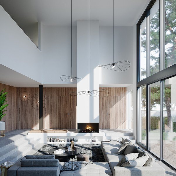 Crna viseća svjetiljka ø 140 cm Elliot – Sollux-image-4