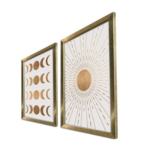 Slike u setu 2 kom 38x53 cm Moon & Sun – Wallity-image-2
