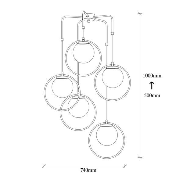 Crna metalno viseća svjetiljka Opviq lights Satyros-image-3