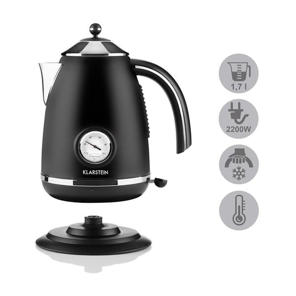 Crno električno kuhalo za vodu Klarstein Aquavita Chalet-image-4