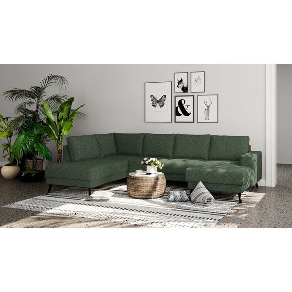 Tamno zelena kutna garnitura (s lijevim kutom/u obliku slova "U") Fynn – Ghado-image-1