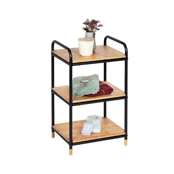 Crna/u prirodnoj boji metalna kupaonska polica 42x69 cm Loft – Wenko-image-4