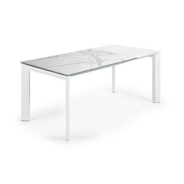 Proširiv blagovaonski stol s dodatnom pločom s pločom stola u mramornom dekoru 80x120 cm Axis – Kave Home-image-2