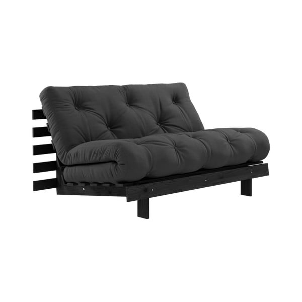 Tamno siva sklopiva sofa 140 cm Roots Black Night – Karup Design