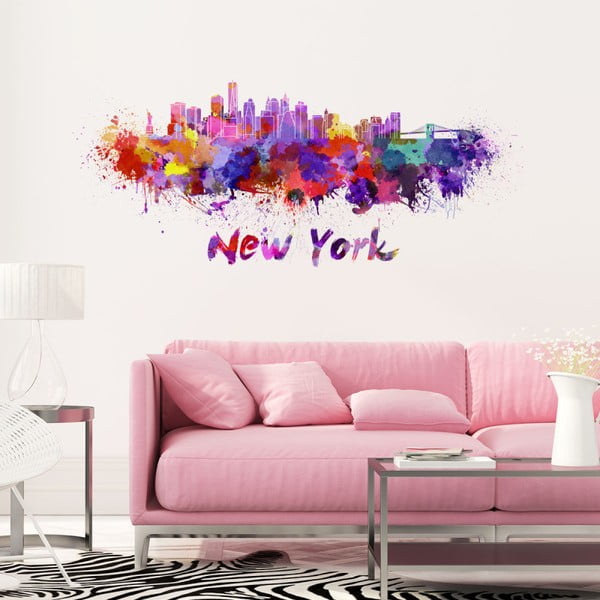 Zidna naljepnica Ambiance Wall Decal New York Design Watercolor, 60 x 140 cm