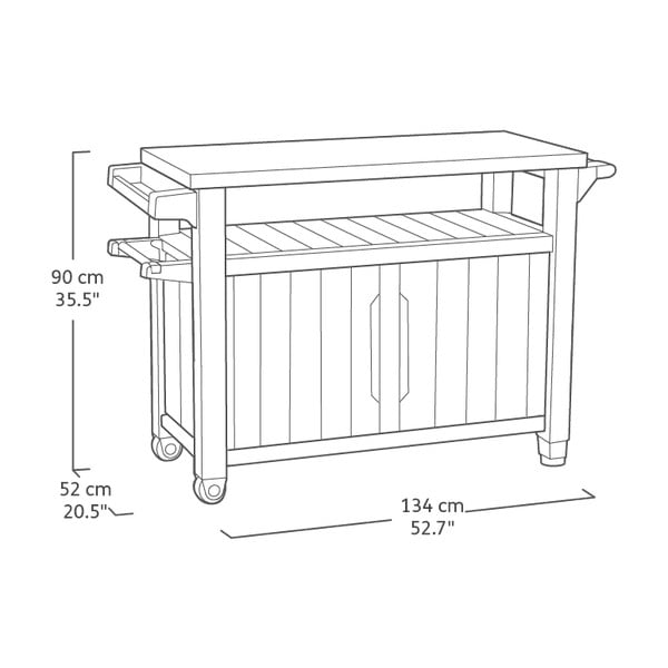 Pomoćni stol za roštilj 134x52 cm Unity – Keter-image-3