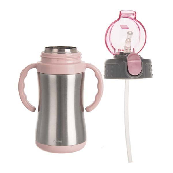 Svijetlo ružičasta bočica za bebe od nehrđajućeg čelika 330 ml - Orion-image-2