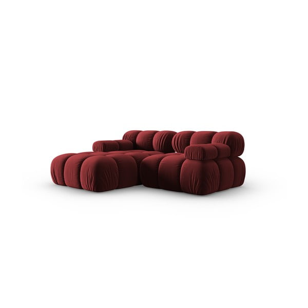 Crvena baršunasta sofa 191 cm Bellis – Micadoni Home-image-3