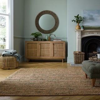Zeleni/u prirodnoj boji obostrani/ručno rađen juten tepih 120x170 cm Jute Boucle Green – Flair Rugs