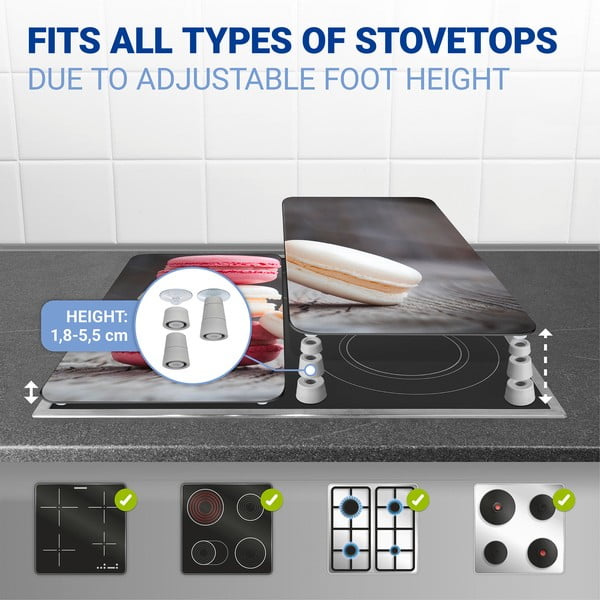 Set od 2 staklena poklopca za štednjak Wenkoo Macarons, 52 x 30 cm-image-3