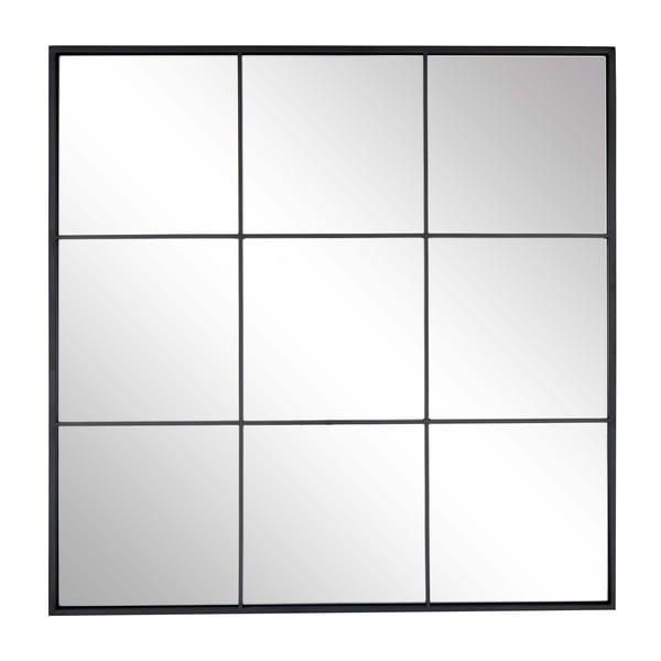 Zidno ogledalo s crnim metalnim okvirom Westwing Collection Clarita, 70 x 70 cm