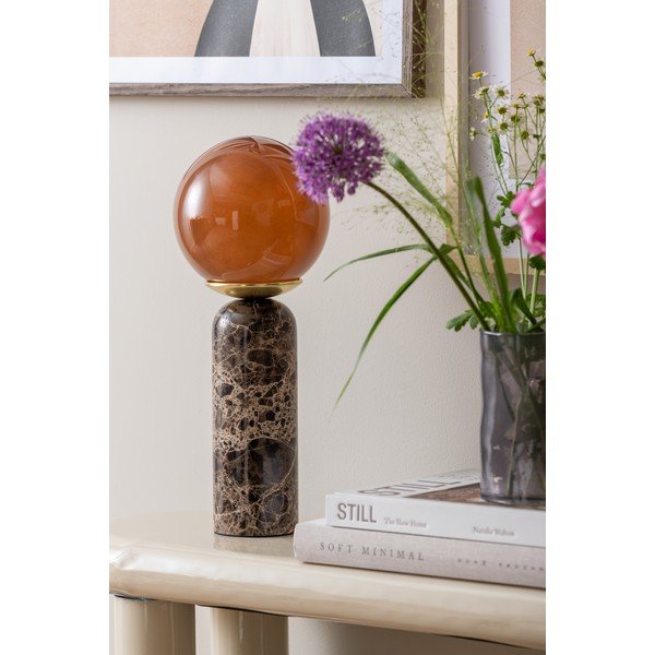 Tamno smeđa mramorna stolna lampa (visina 38 cm) Lazio Sphere – Leitmotiv-image-2