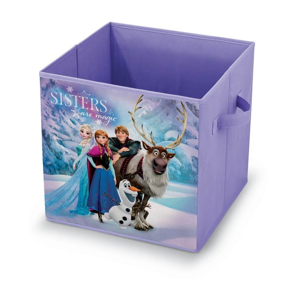 Ljubičasta kutija za odlaganje igračaka Domopak Frozen, dužina 32 cm