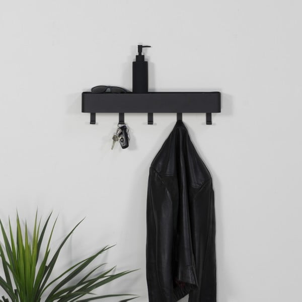 Crna metalna zidna vješalica s policom 52 cm Dax Play – Spinder Design-image-2