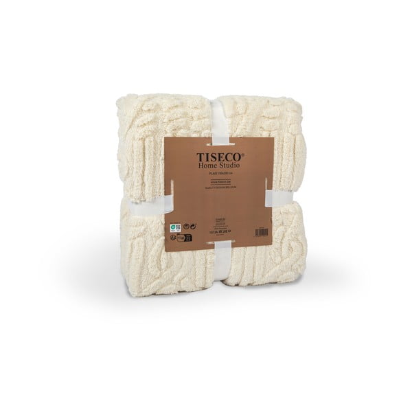 Bijela/bež deka od mikropliša 150x200 cm Rena – Tiseco Home Studio-image-2