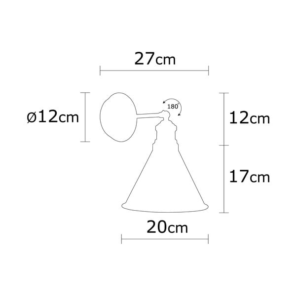 Crna/u zlatnoj boji zidna lampa ø 20 cm Tramino – Opviq lights-image-3