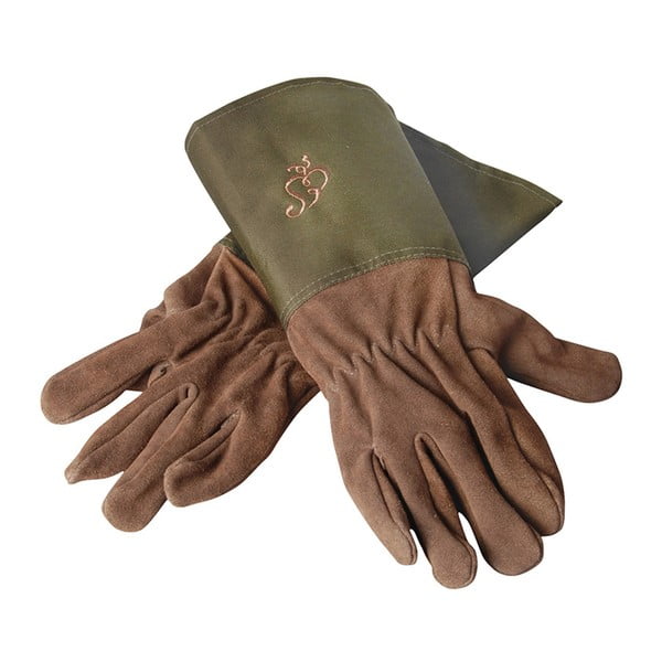 Vrtlarske kožne rukavice sa zelenim rubom Esschert Design Spelter