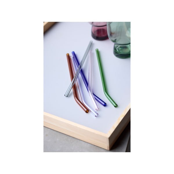 Staklene slamke u setu 4 kom sa četkom za čišćenje – Lyngby Glas-image-2