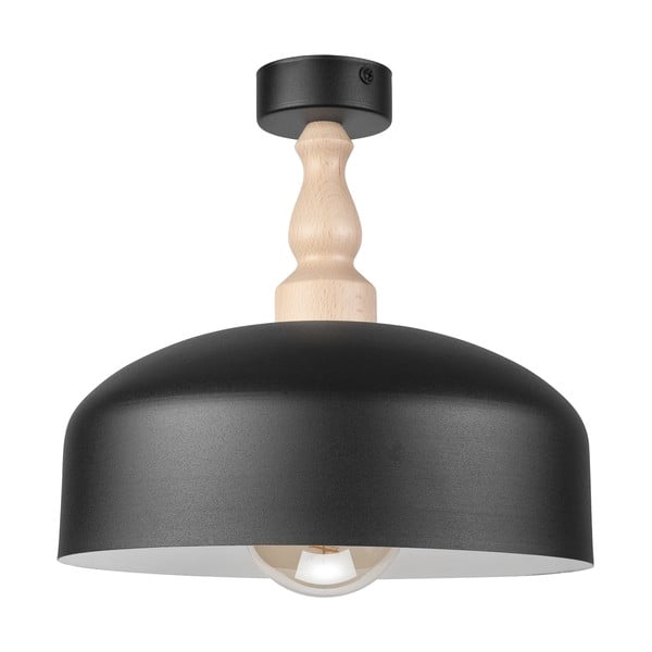 Crna stropna svjetiljka s metalnim sjenilom ø 30 cm Rina – LAMKUR