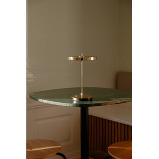 LED stolna lampa s mogućnosti zatamnjivanja u zlatnoj boji s metalnim sjenilom (visina 31 cm) Asteria Move – UMAGE