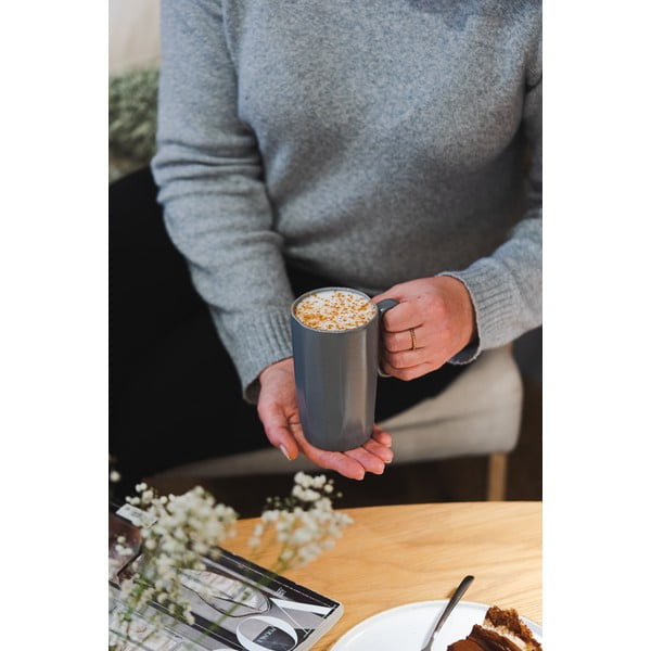 Sive šalice u setu 2 kom od kamenine 330 ml Fuori – Vialli Design-image-1