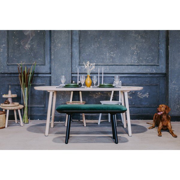 Zeleno-crna baršunasta klupa Emko Naïve, 140 cm-image-3